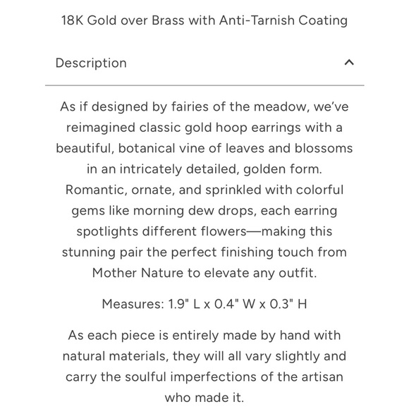 Gold Nature-Inspired Hoop Earrings with Floral Design - Picture 5 of 5